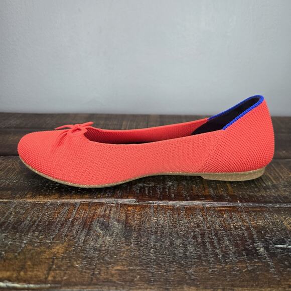 NEW Rothys The Ballet Flat Bow Womens 5 Flats Slip On Ballet Shoes Red - Picture 6 of 11